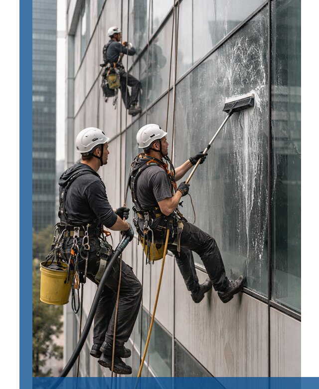Профессиональная высотная мойка фасадов зданий в Устях-Лабинске