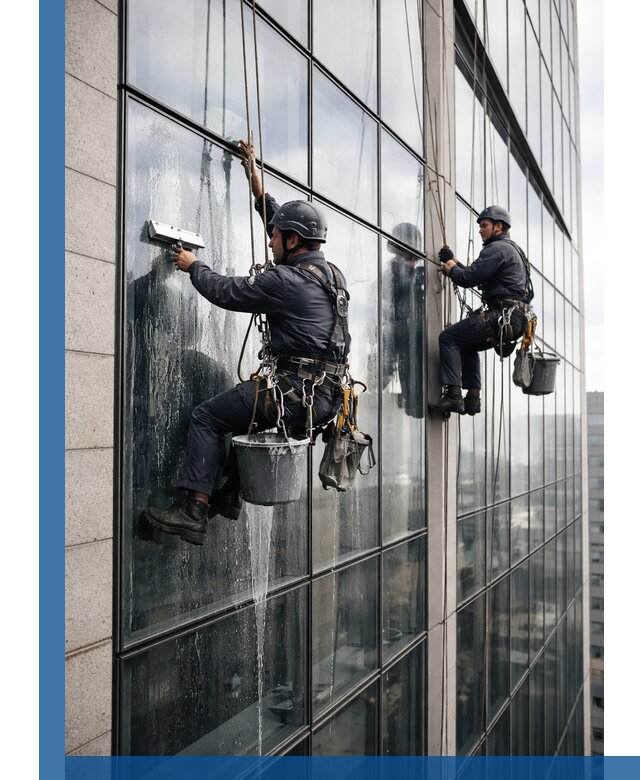 Профессиональная мойка стеклянных фасадов зданий в Устях-Лабинске