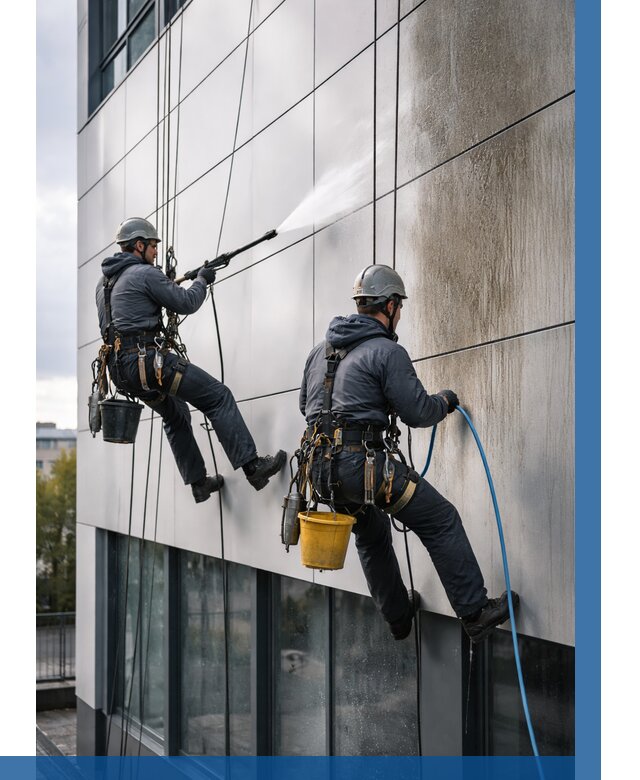 Мойка фасада из композита в Устях-Лабинске по цене от 306 р. | ВЫСОТНИК-Улб