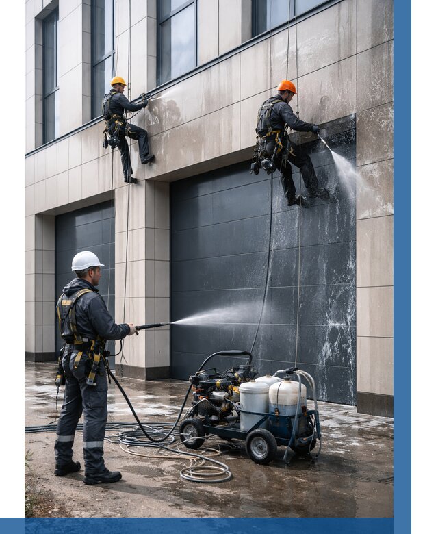 Послестроительная мойка фасада в Устях-Лабинске от 306 р. | ВЫСОТНИК-Улб