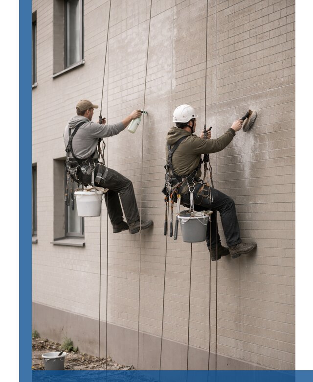 Удаление высолов с фасада зданий в Устях-Лабинске без повреждений и следов