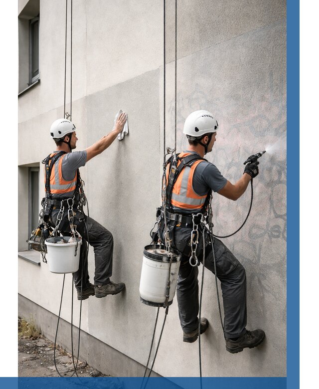 Антиграффити покрытие фасада в Устях-Лабинске от 613 р. | ВЫСОТНИК-Улб