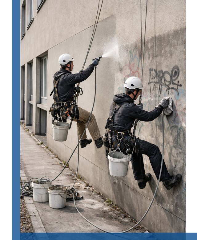 Антиграффити покрытие фасада с защитой от надписей в Устях-Лабинске