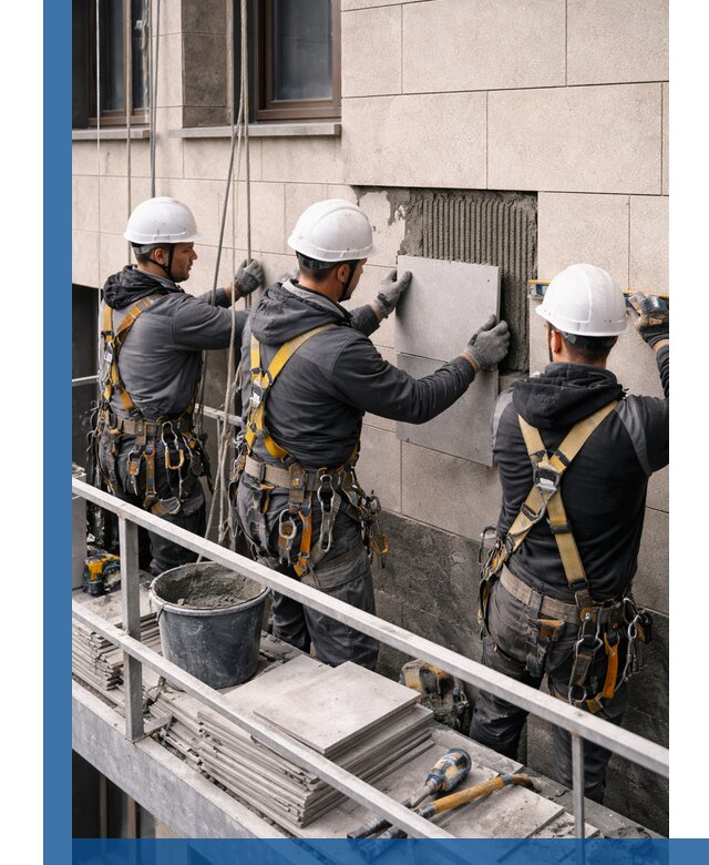 Ремонт облицовки фасада плиткой в Устях-Лабинске с гарантией