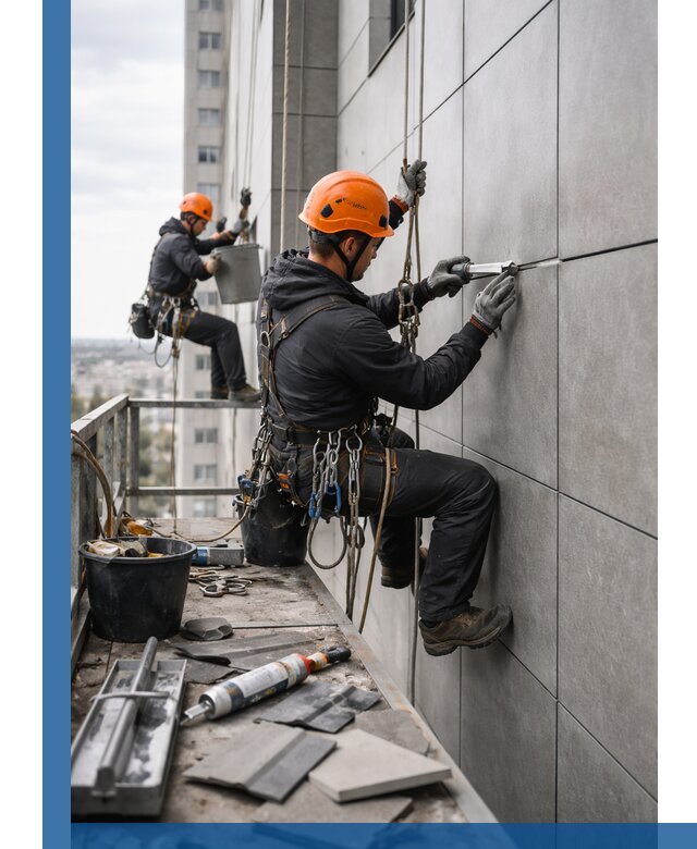 Профессиональный ремонт фасада из керамогранита в Устях-Лабинске