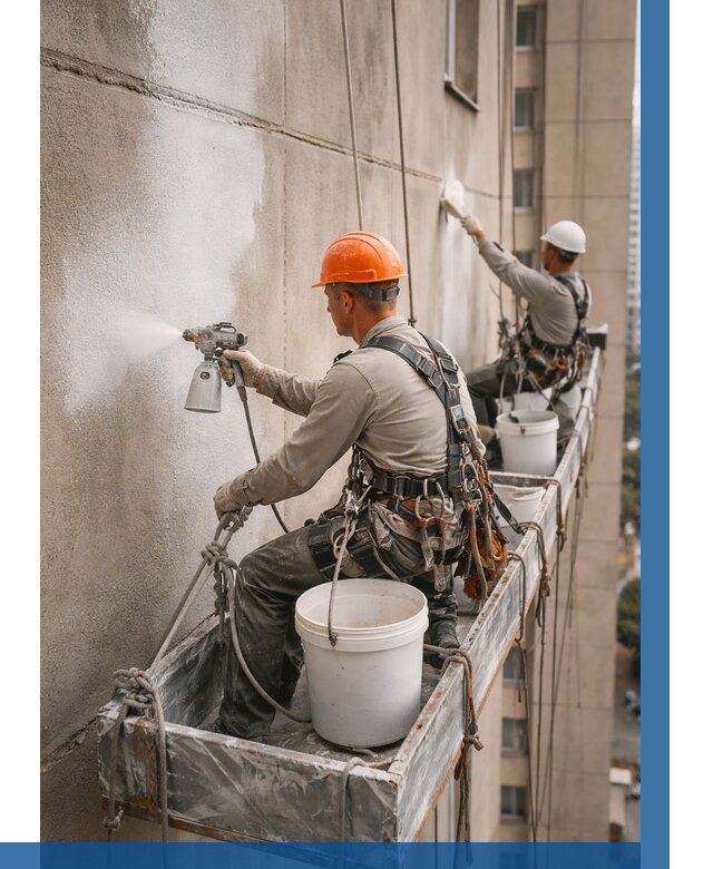 Грунтовка фасада на высоте в Устях-Лабинске от 123 р. | ВЫСОТНИК-Улб