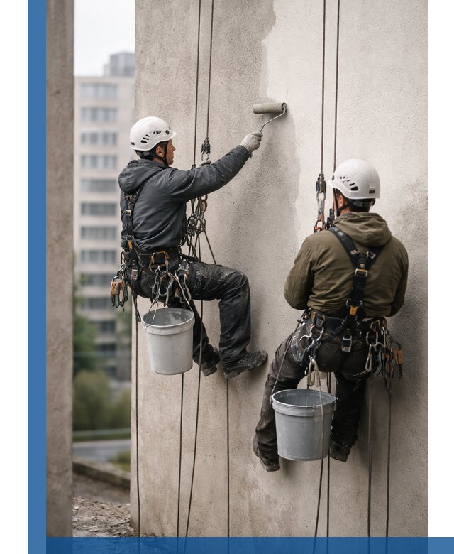 Покраска фасадов высотными альпинистами в Устях-Лабинске с гарантией