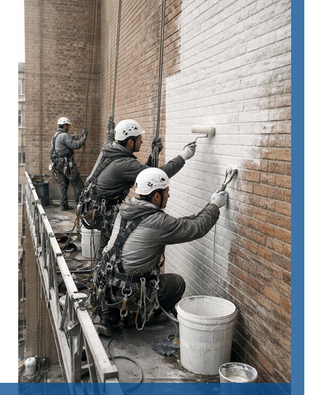 Покраска кирпичного фасада в Устях-Лабинске от 358 р. | ВЫСОТНИК-Улб