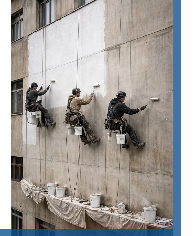 Покраска бетонного фасада в Устях-Лабинске от 358 р за м2 | ВЫСОТНИК-Улб