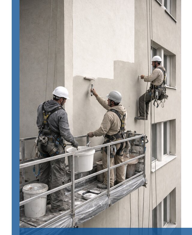 Покраска оштукатуренного фасада в Устях-Лабинске под ключ с гарантией