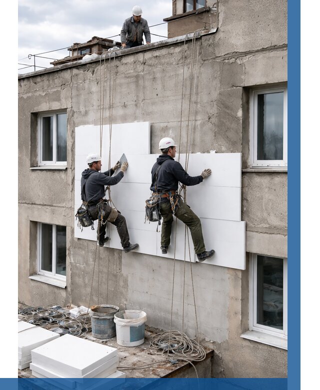 Утепление фасада пенополистиролом в Устях-Лабинске от 1839 р. | ВЫСОТНИК-Улб