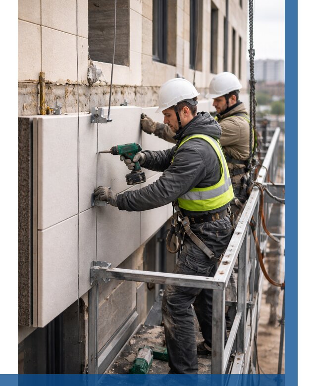 Монтаж фасадных термопанелей в Устях-Лабинске от 1532 р. | ВЫСОТНИК-Улб