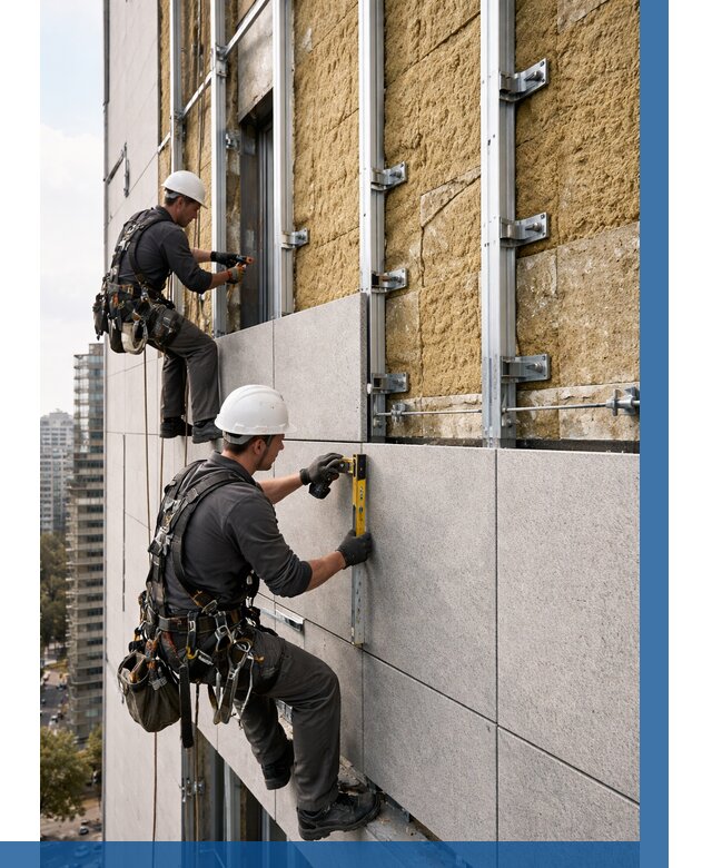 Монтаж вентилируемого фасада в Устях-Лабинске от 3576 р. | ВЫСОТНИК-Улб