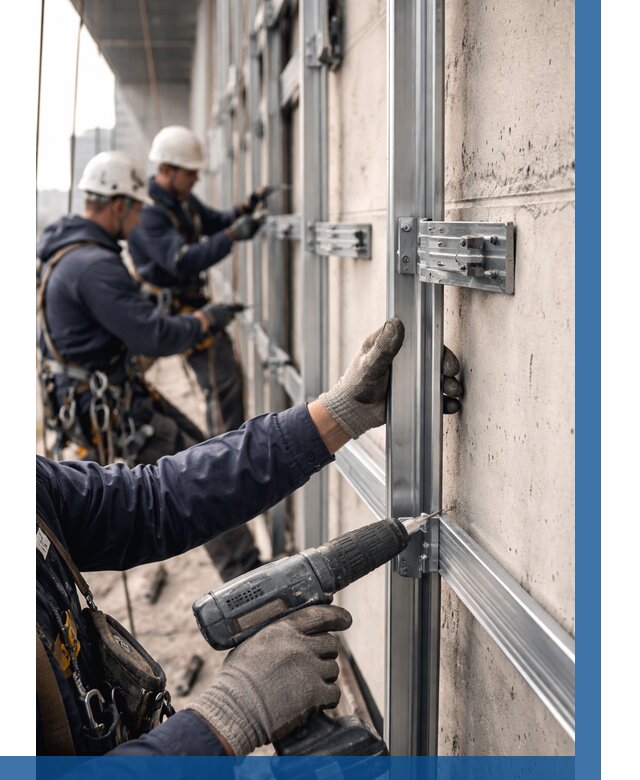 Монтаж подсистемы вентфасада в Устях-Лабинске от 868 р. | ВЫСОТНИК-Улб