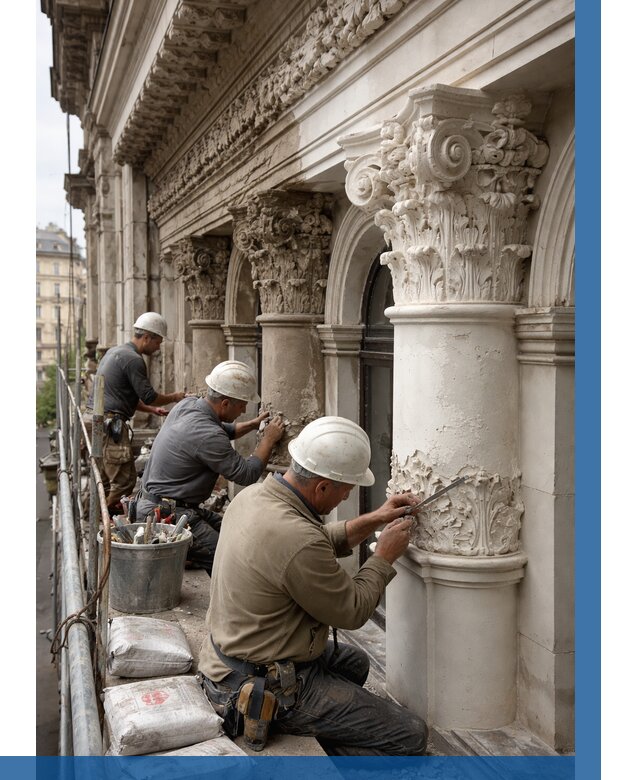 Реставрация фасадной лепнины в Устях-Лабинске от 2554 р. | ВЫСОТНИК-Улб