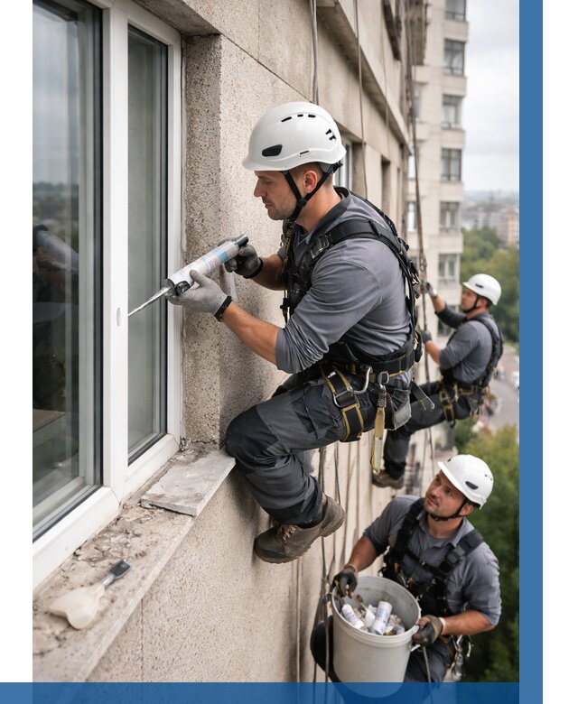 Герметизация оконных швов снаружи в Устях-Лабинске от 1532 р. | ВЫСОТНИК-Улб