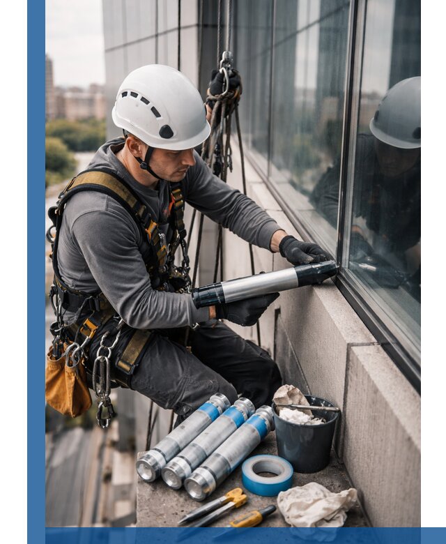Герметизация стыков витража в Устях-Лабинске для герметичных фасадов