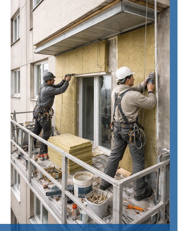 Утепление балкона снаружи в Устях-Лабинске от 1635 р. под ключ ВЫСОТНИК-Улб