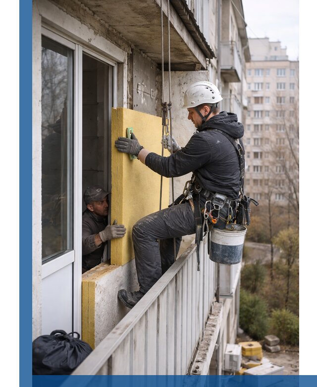 Профессиональное утепление балкона снаружи в Устях-Лабинске под ключ