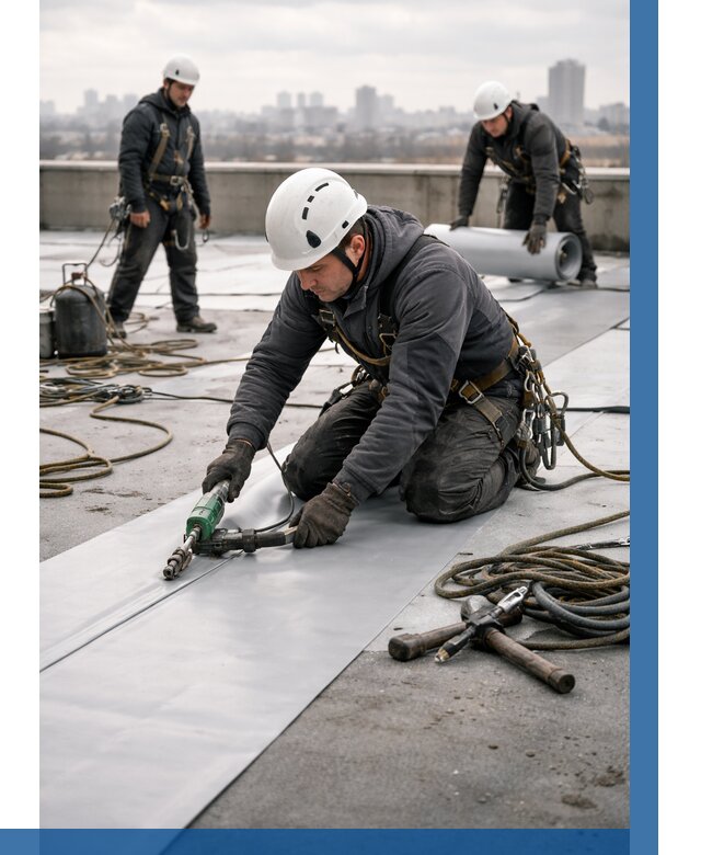 Ремонт мембранной кровли в Устях-Лабинске от 1839 р./м2 | ВЫСОТНИК-Улб