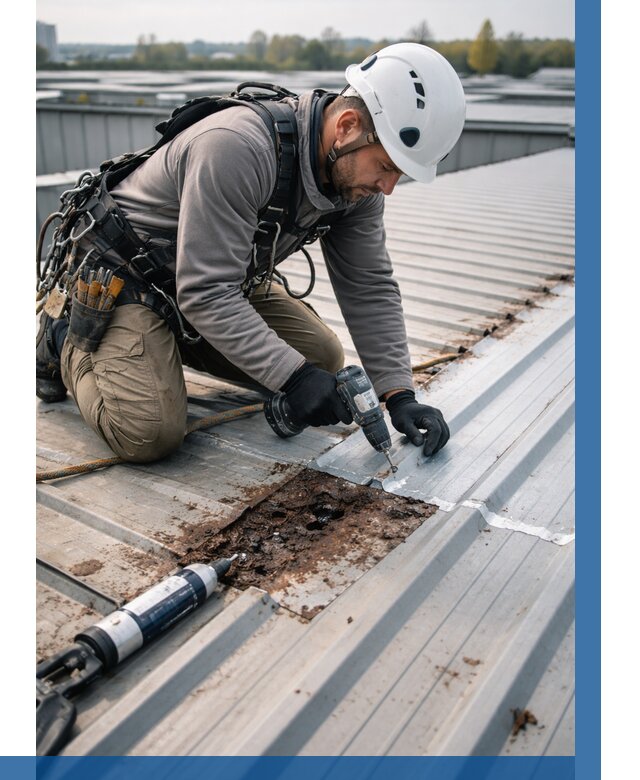 Ремонт профнастила на кровле в Устях-Лабинске от 715 р. | ВЫСОТНИК-Улб