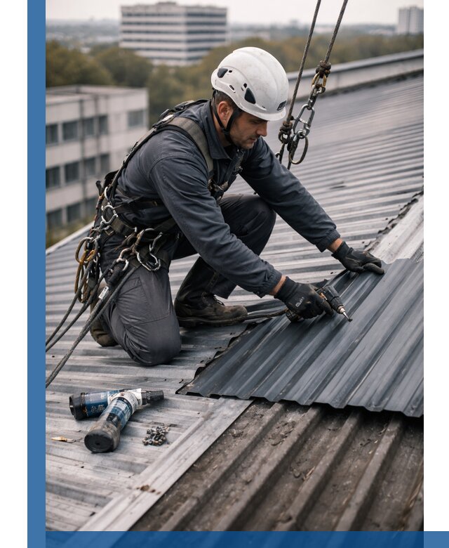 Ремонт профнастила на кровле в Устях-Лабинске, работы под ключ