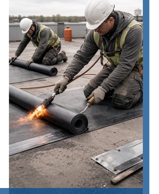 Монтаж наплавляемой кровли в Устях-Лабинске от 868 р. — ВЫСОТНИК-Улб