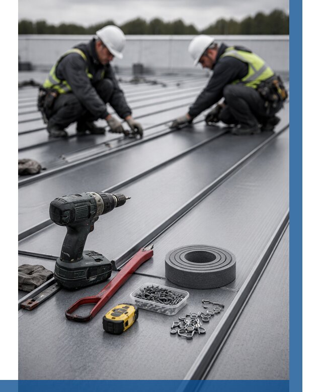 Монтаж фальцевой кровли в Устях-Лабинске от 1839 р. | ВЫСОТНИК-Улб