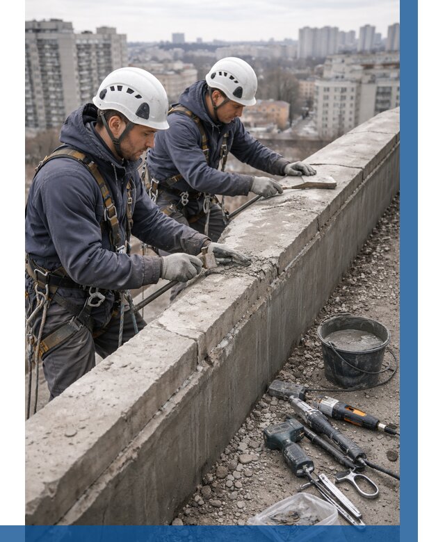 Ремонт парапета на кровле в Устях-Лабинске от 1532 р. | ВЫСОТНИК-Улб