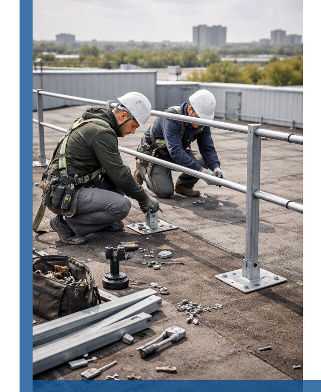 Монтаж кровельного ограждения в Устях-Лабинске под ключ с гарантией