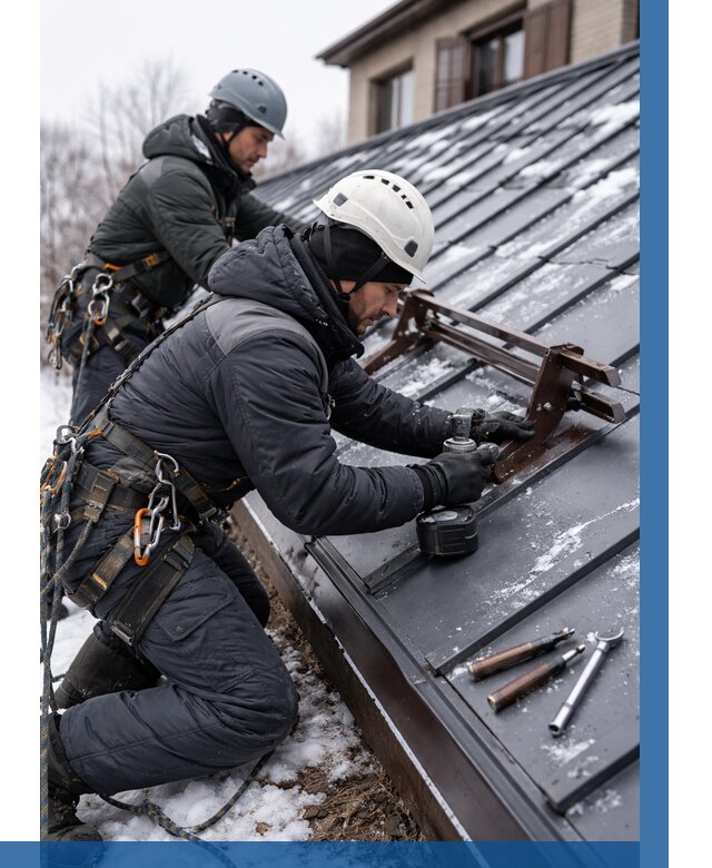 Монтаж снегозадержателей в Устях-Лабинске от 460 р. | ВЫСОТНИК-Улб