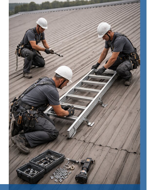 Монтаж кровельной лестницы в Устях-Лабинске от 4597 р. | ВЫСОТНИК-Улб