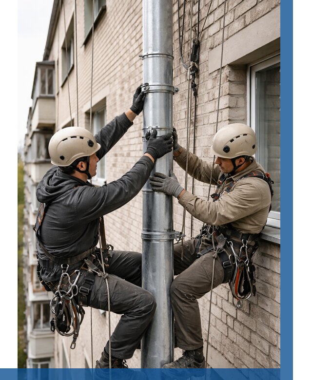 Замена водосточных труб в Устях-Лабинске от 6640 р. | ВЫСОТНИК-Улб