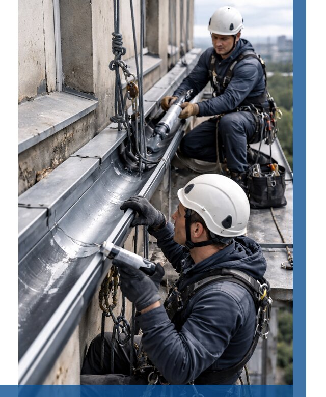 Ремонт водосточных желобов в Устях-Лабинске от 6640 р. | ВЫСОТНИК-Улб