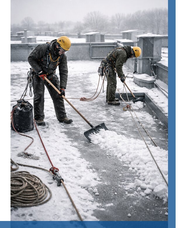 Очистка крыши от снега в Устях-Лабинске от 7662 р. | ВЫСОТНИК-Улб