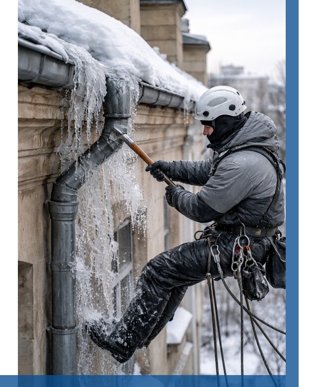 Очистка водостоков от льда в Устях-Лабинске от 3576 р. | ВЫСОТНИК-Улб