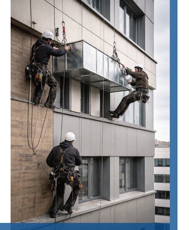 Монтаж воздуховодов на фасаде в Устях-Лабинске от 1532 р. | ВЫСОТНИК-Улб