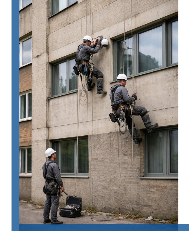 Монтаж фасадных камер видеонаблюдения в Устях-Лабинске под ключ