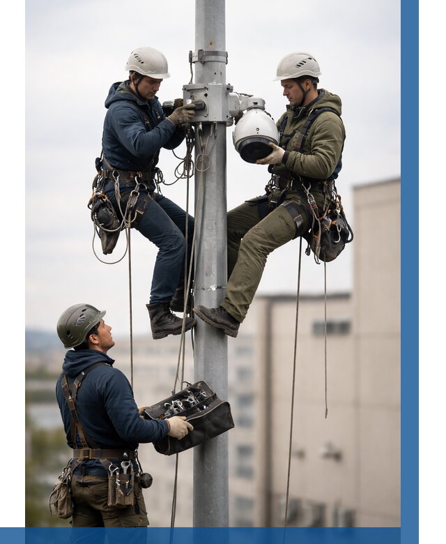 Установка видеокамер на мачте в Устях-Лабинске от 8684 р. | ВЫСОТНИК-Улб