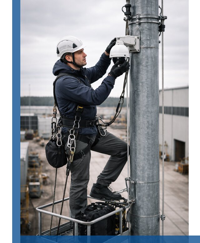 Профессиональная установка видеокамер на мачте в Устях-Лабинске