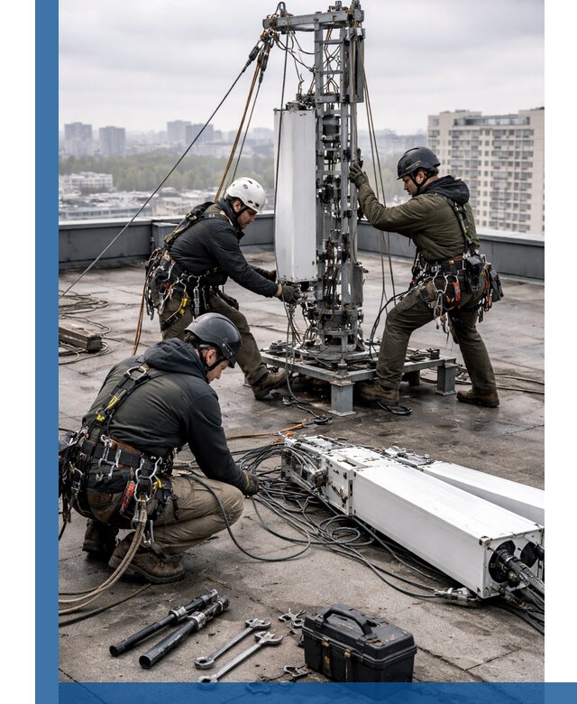 Демонтаж антенн на крыше зданий в Устях-Лабинске с гарантией