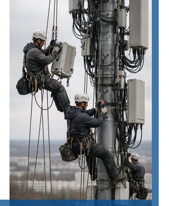 Монтаж оборудования связи на мачте в Устях-Лабинске от 7662 р. | ВЫСОТНИК-Улб
