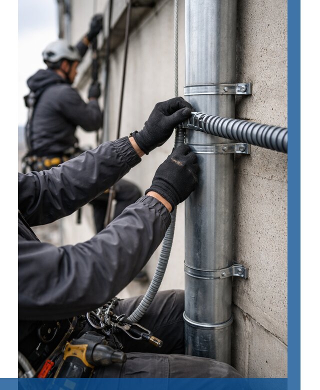 Монтаж гофры для кабеля в Устях-Лабинске от 306 р. | ВЫСОТНИК-Улб