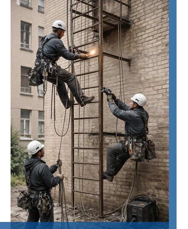 Ремонт пожарной лестницы в Устях-Лабинске от 7662 р. | ВЫСОТНИК-Улб