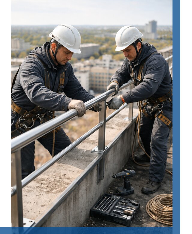 Монтаж перил на высоте в Устях-Лабинске от 2554 р. | ВЫСОТНИК-Улб