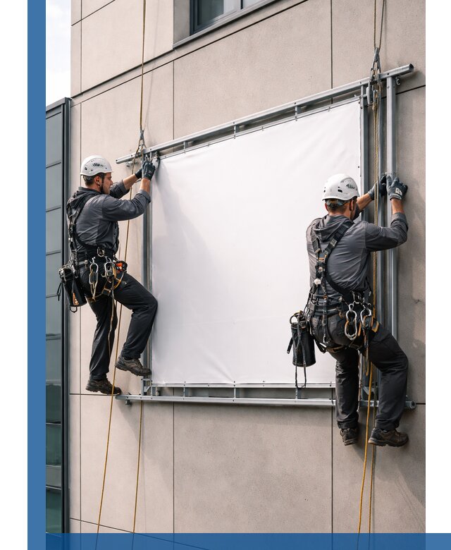 Монтаж наружной рекламной вывески в Устях-Лабинске под ключ