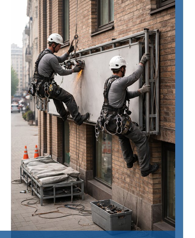 Демонтаж рекламной вывески в Устях-Лабинске от 6640 р. | ВЫСОТНИК-Улб