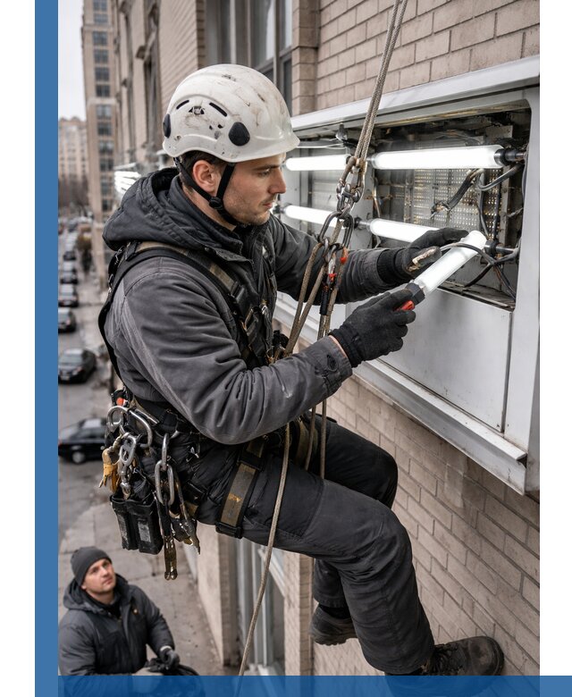 Профессиональная замена ламп в наружной вывеске в Устях-Лабинске