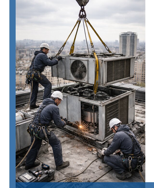 Демонтаж крышной установки в Устях-Лабинске любой сложности