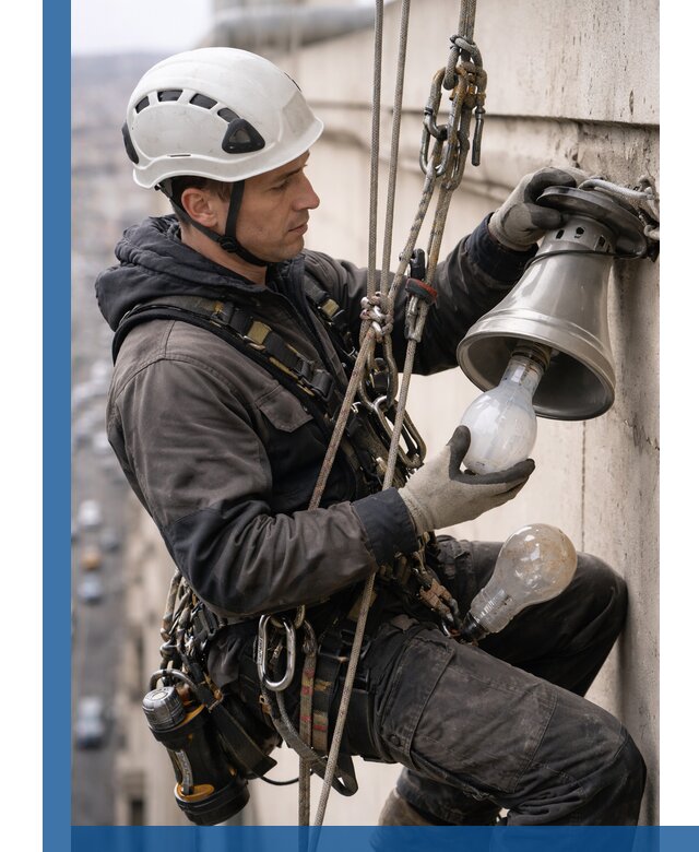 Замена ламп на высоте в Устях-Лабинске профессионально и быстро